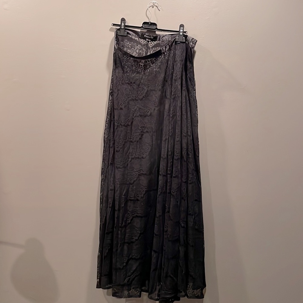 🏴‍☠️GOTHIC🏴‍☠️ Black Lacey Maxi Skirt